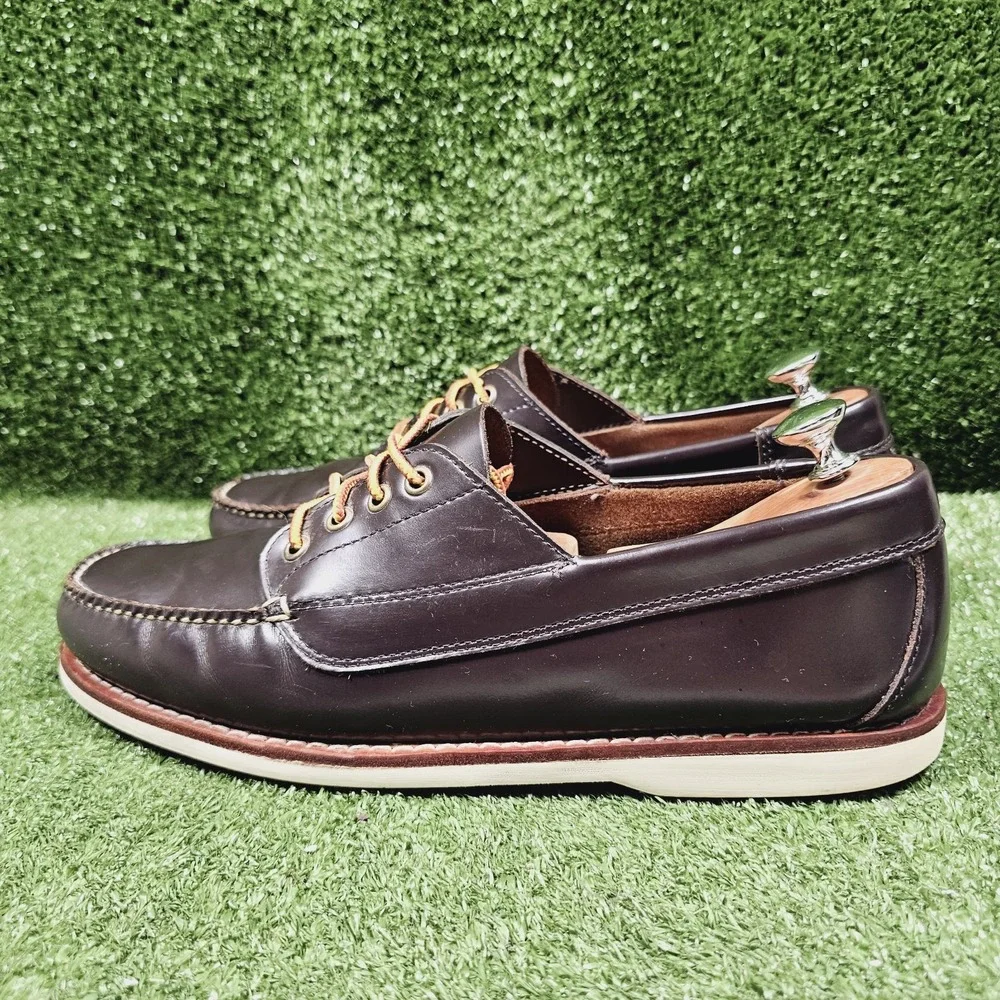 G.H. Bass & Co Hampden Dark Brown Leather Casual Boat Shoes Mens Size 12 D